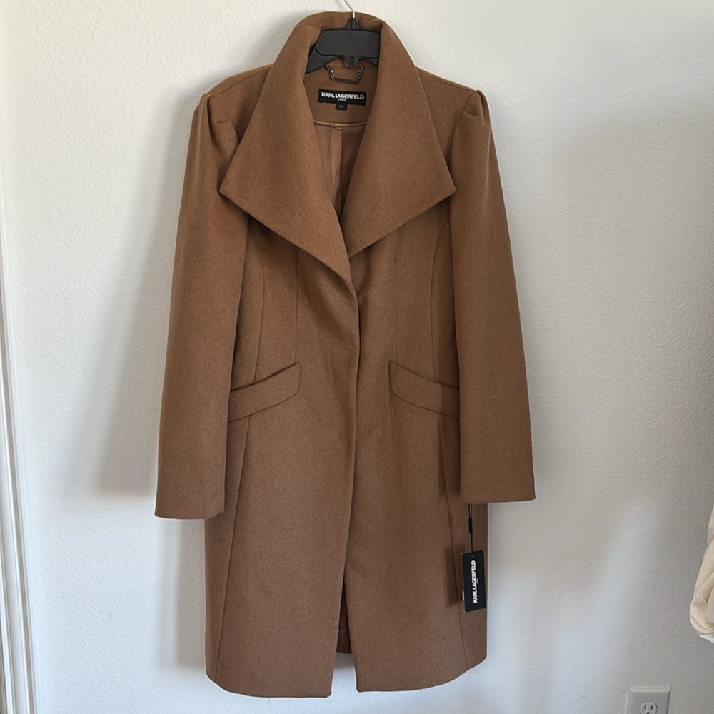 Karl Lagerfeld Paris Coat Camel in Size L - Picture 6 of 6
